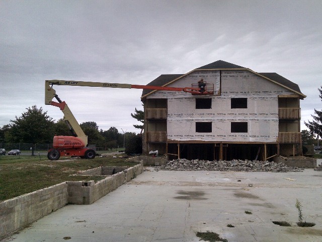 Apartment building being framed by NB Weitz Contracting LLC