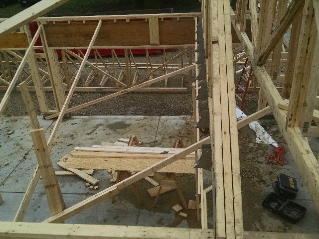 living room being framed