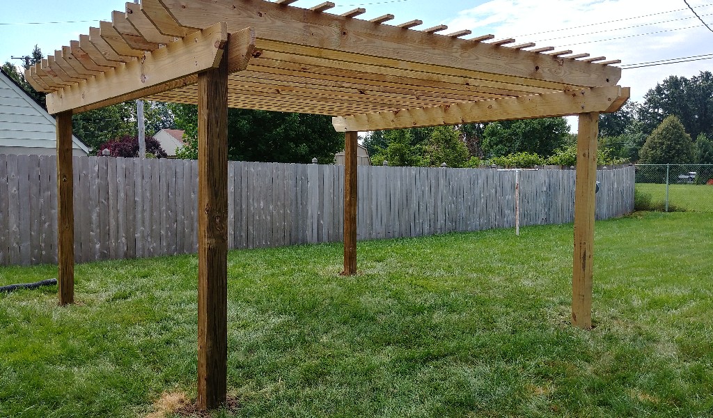 This is a view that is looking down on the pergola for 2500